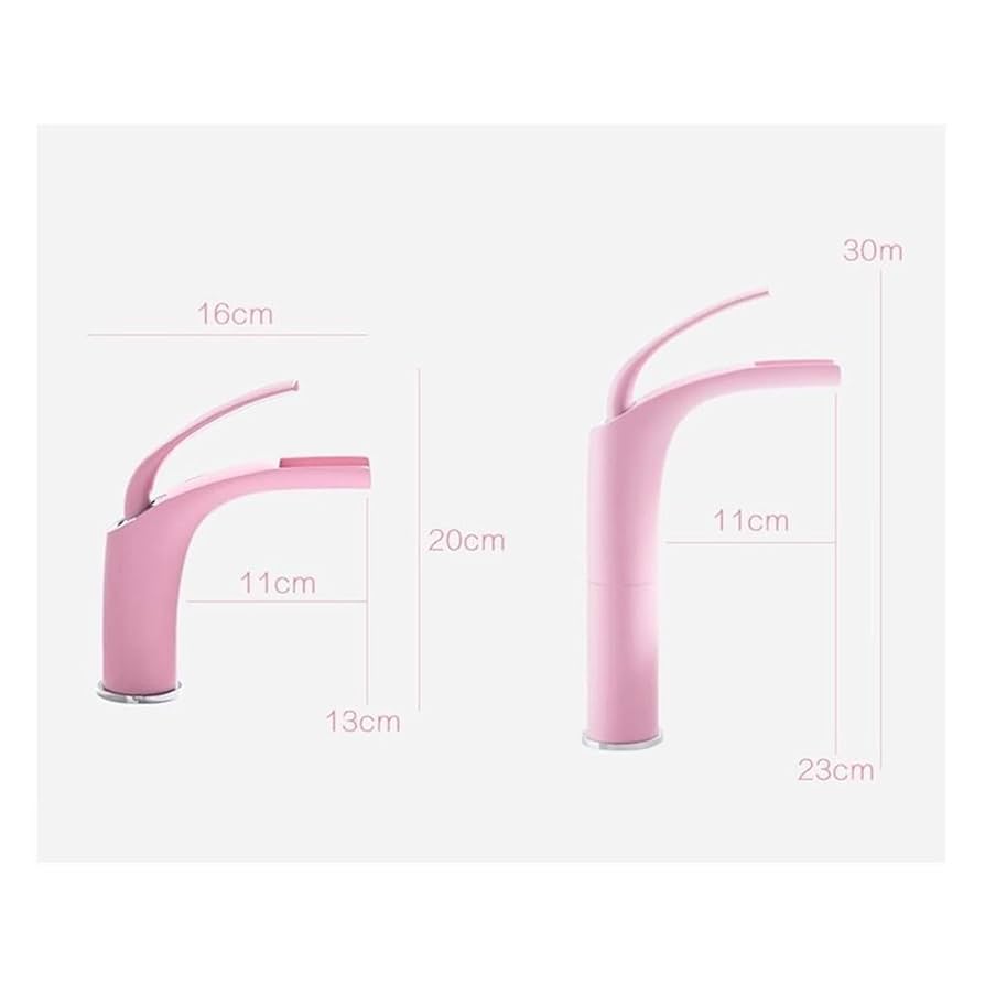 Basin Faucets Pink Love Color Waterfall Faucet Bathroom